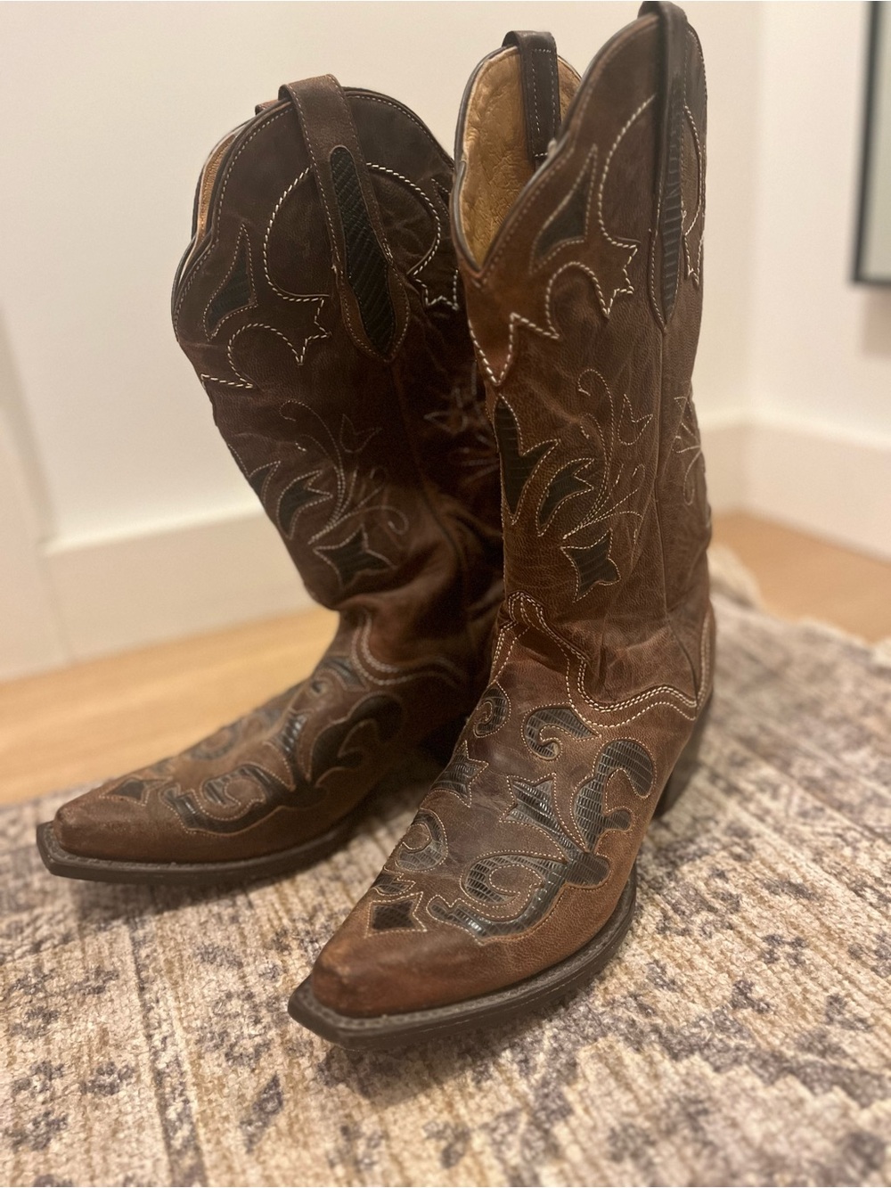 J.B. Dillon Women's Brown Leather Cowgirl Western Boots